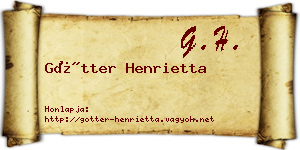 Götter Henrietta névjegykártya