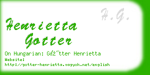 henrietta gotter business card